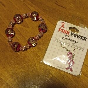 Pink Power Earrings And Bracelet Bundle